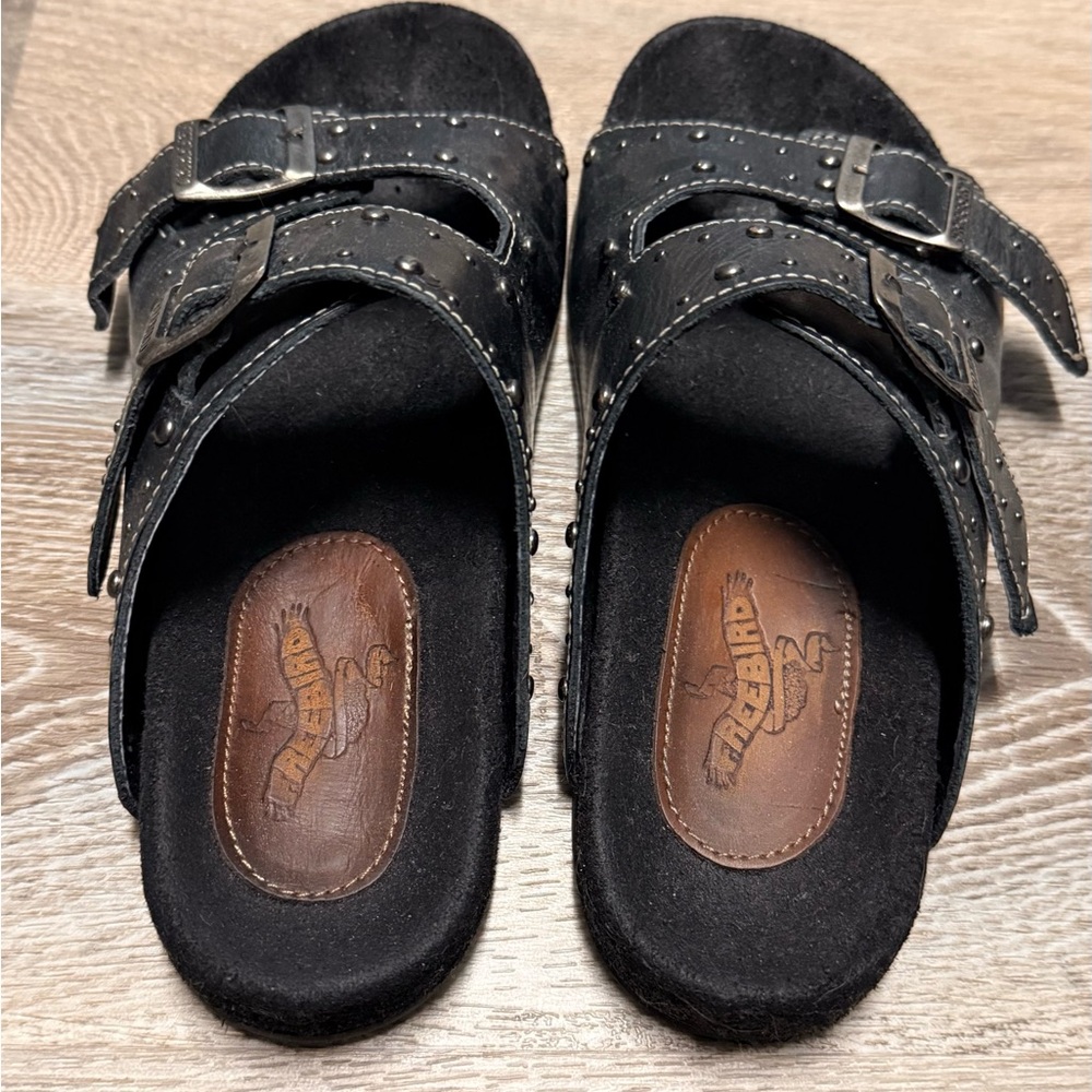 Black Studded Slide Sandals